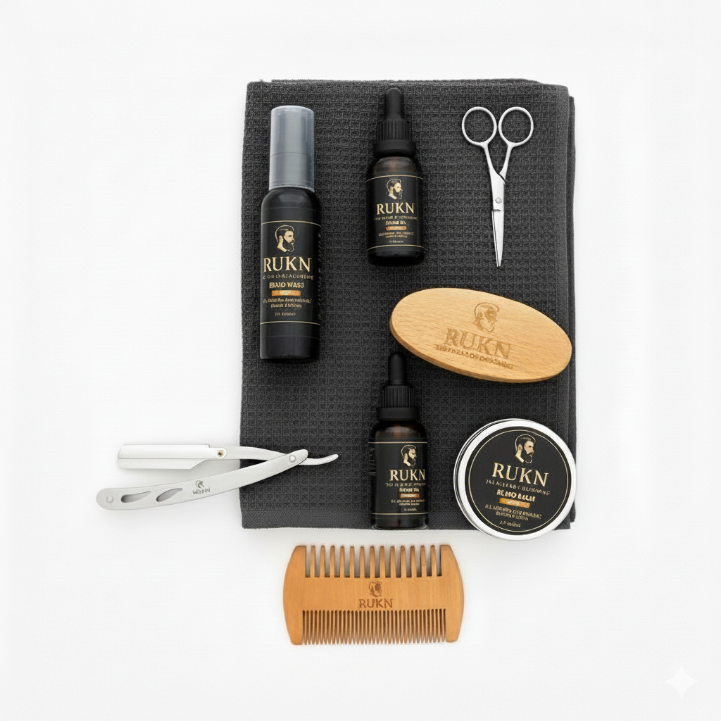 Beard Grooming Kit for Men – Complete Beard Care Set with Oil, Balm, Comb & Accessories & Bonus Beard Oil