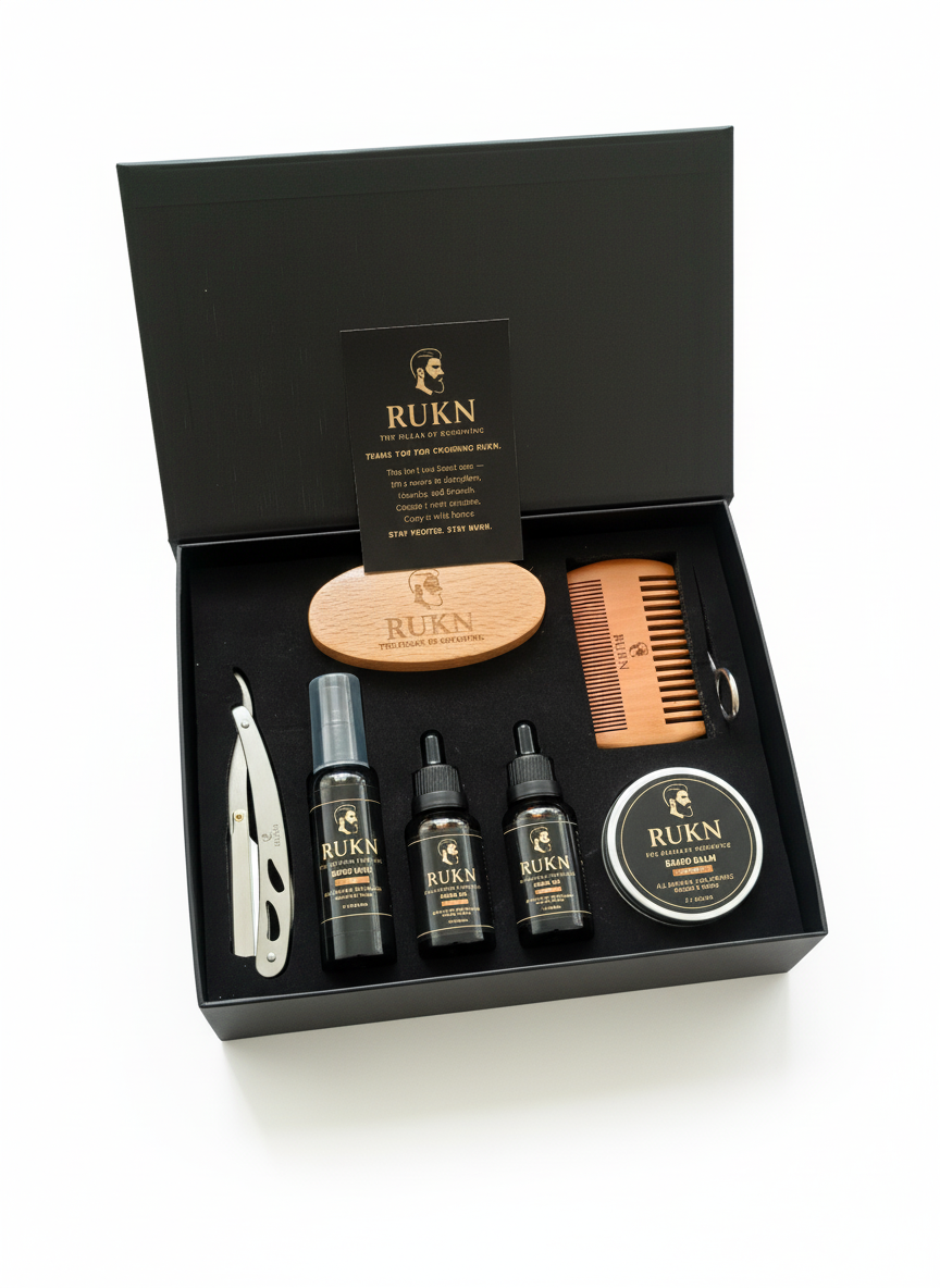 Beard Grooming Kit for Men – Complete Beard Care Set with Oil, Balm, Comb & Accessories & Bonus Beard Oil