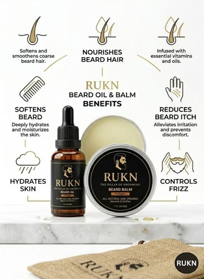 Premium Beard Grooming Kit for Men – Complete Beard Care Set with Beard Wash, Beard Oil, Beard Balm, Wooden Comb, Boar Bristle Brush & Scissors | Luxury Gift Set for Men