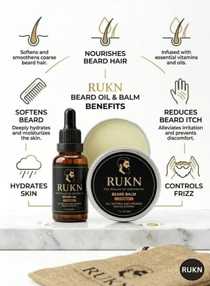 Premium Beard Grooming Kit for Men – Complete Beard Care Set with Beard Wash, Beard Oil, Beard Balm, Wooden Comb, Boar Bristle Brush & Scissors | Luxury Gift Set for Men